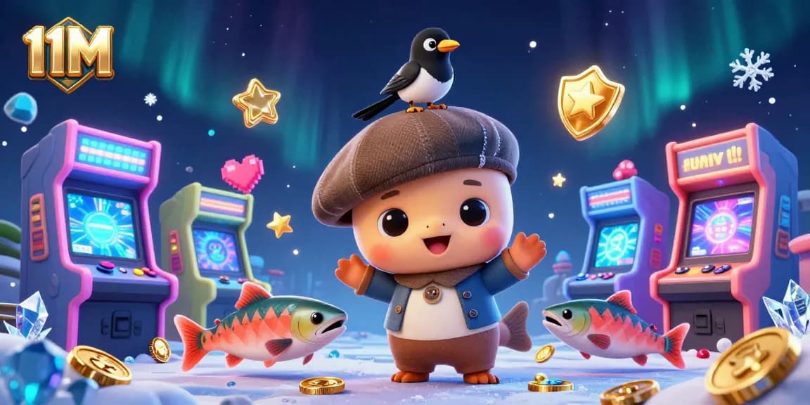 Engage with 11M while exploring vibrant casino elements in an enchanting scene.