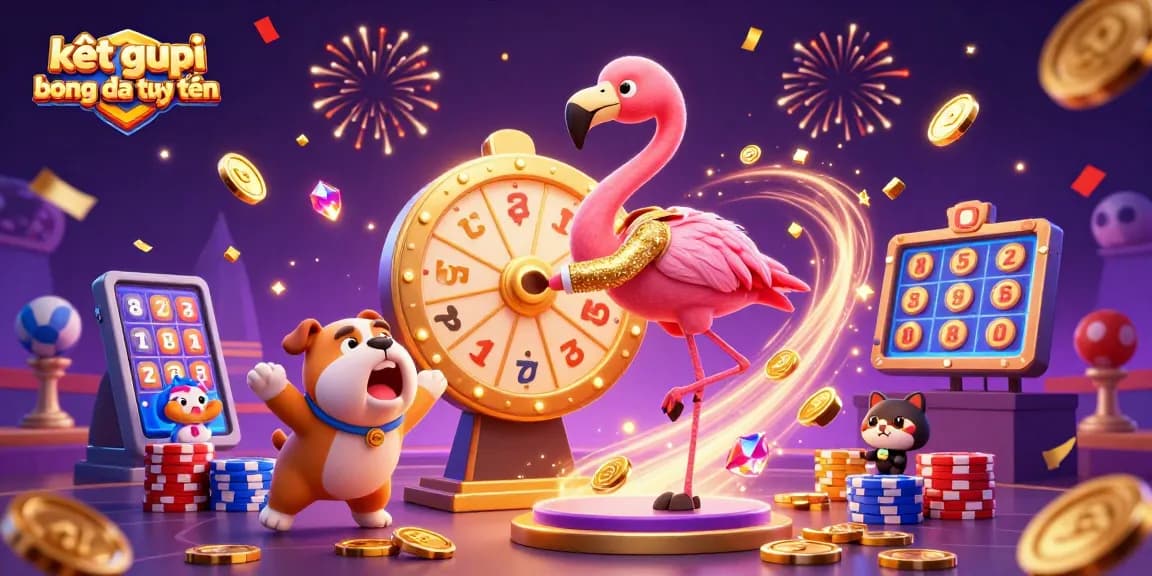 Experience kết quả bóng đá trực tuyến live, with dynamic 3D illustration showcasing sports elements, excitement, and winning atmosphere.