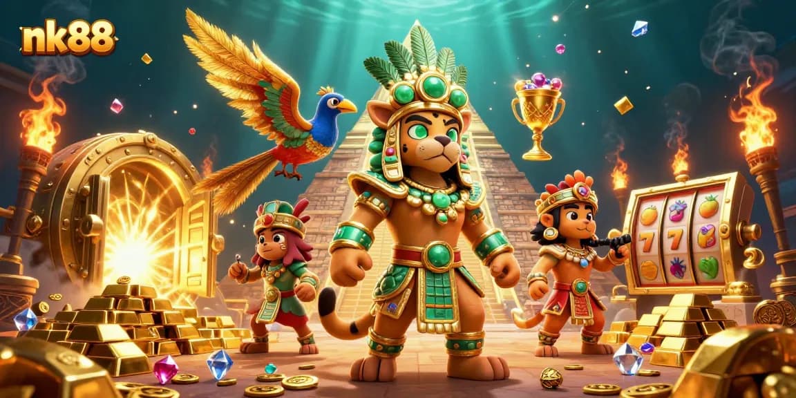 Experience the excitement of nk88 casino slots with a vibrant Mayan theme and treasures.