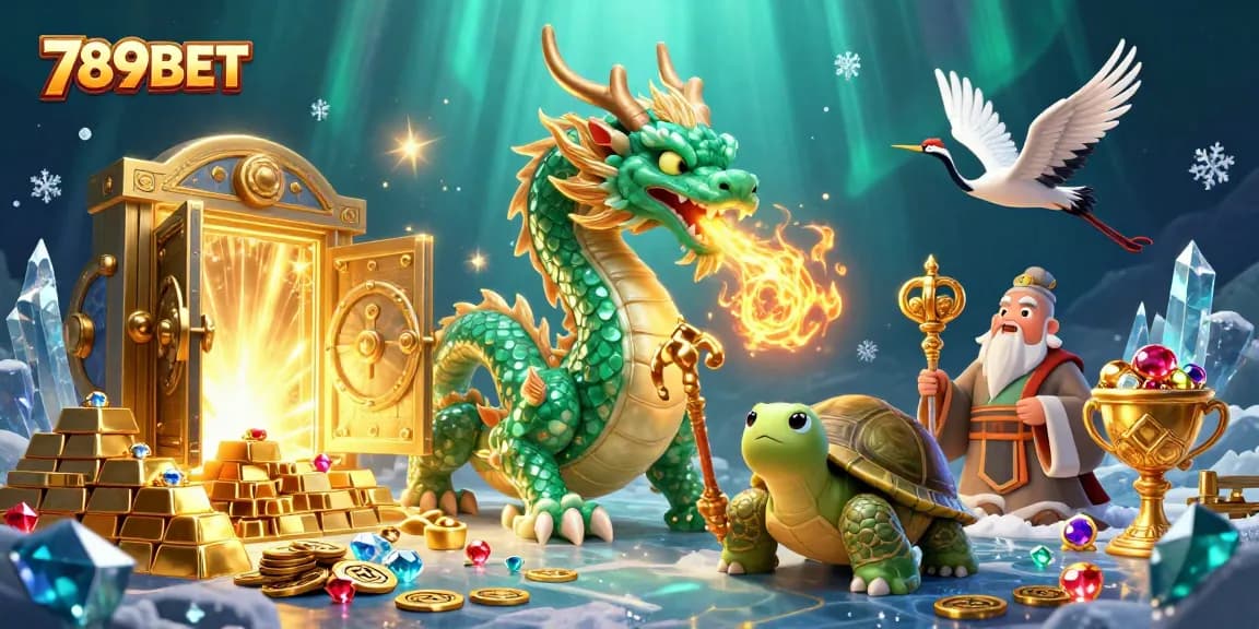 Experience the thrill of 789BET with this vibrant 3D casino illustration showcasing magical characters and treasures.
