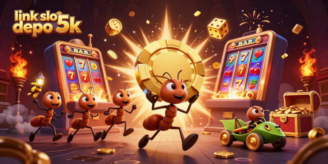 Experience excitement with link slot depo 5k featuring dynamic 3D casino illustrations of gameplay.