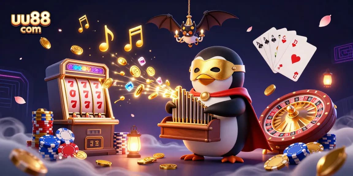 Experience the excitement of uu88 com with our vibrant casino illustration featuring dynamic games and winning symbols.
