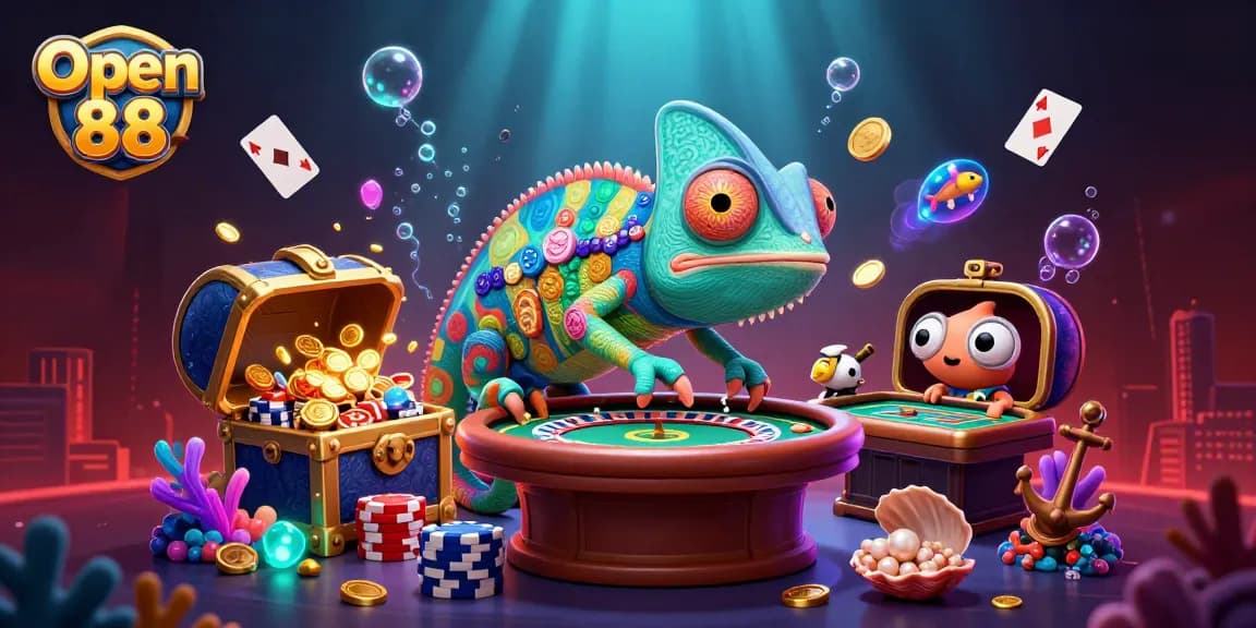 Open 88's vibrant casino scene showcases the thrilling action of gambling and winning.