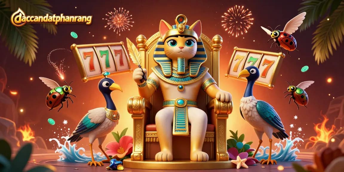 Engage with the dacsandatphanrang casino experience featuring dynamic slot reels and vibrant 3D characters.
