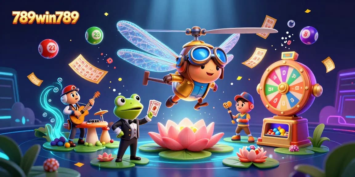 Play thrilling games at 789win789, featuring exciting casino scenes and vibrant elements.