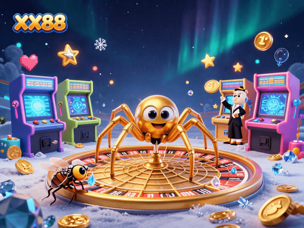 Spin the XX88 roulette wheel with a vibrant 3D illustration showcasing excitement and action.
