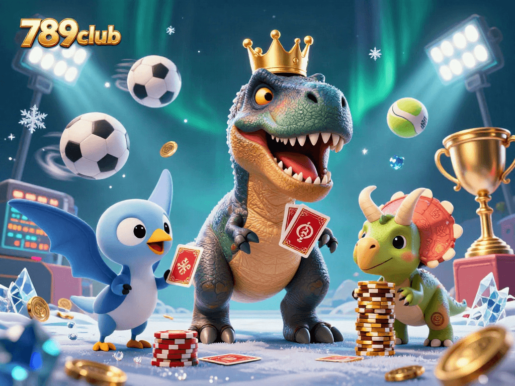 Engage in thrilling gameplay at 789club with a lively casino scene featuring dynamic sports elements.