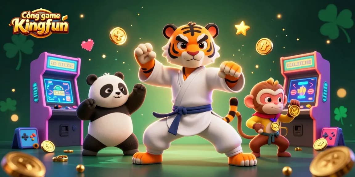Experience exhilarating gameplay at Cổng game Kingfun with vibrant characters and dynamic casino elements.
