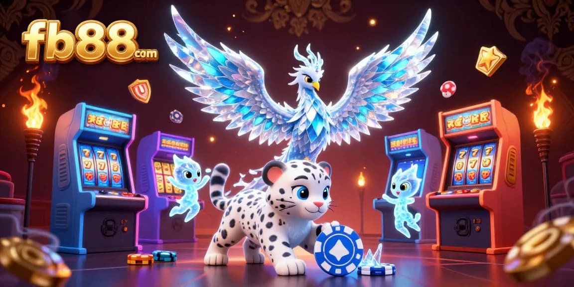 Experience excitement at fb88 com with a captivating 3D illustration showcasing casino elements.