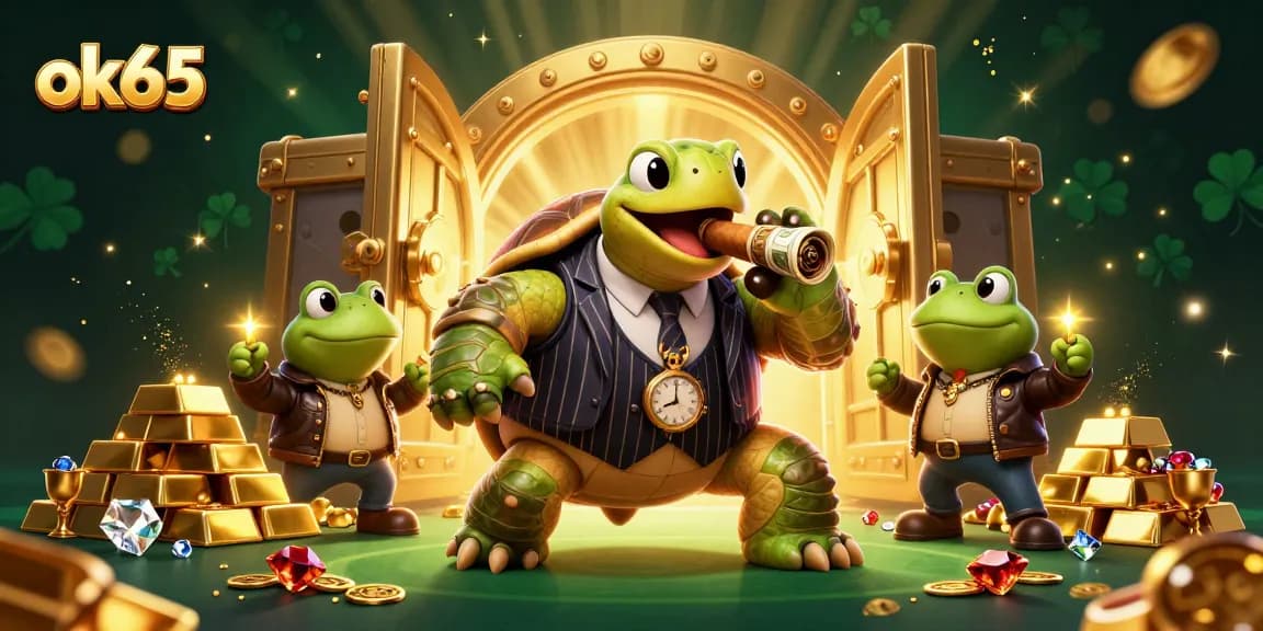 Experience thrilling casino moments with ok65 featuring a snapping turtle in a classy mobster suit.