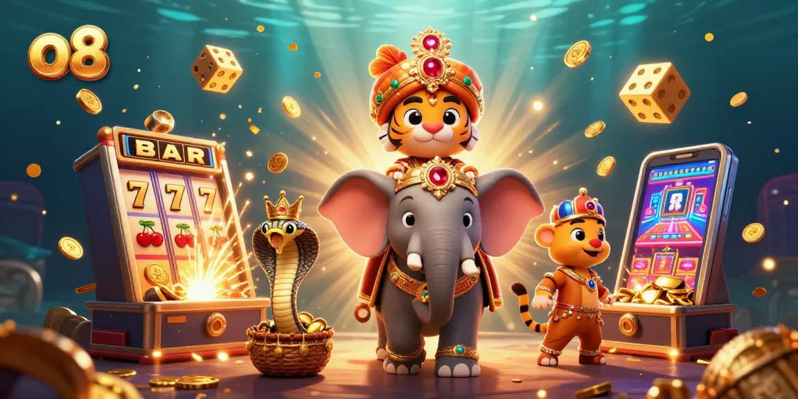 Experience excitement at O8 with 3D slot machines and vibrant casino elements in a thrilling gaming adventure.