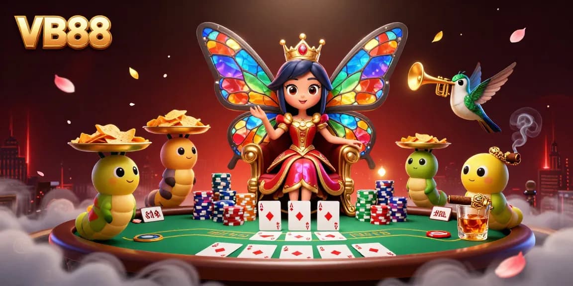 Experience the thrilling VB88 excitement with a vibrant casino-themed 3D illustration.