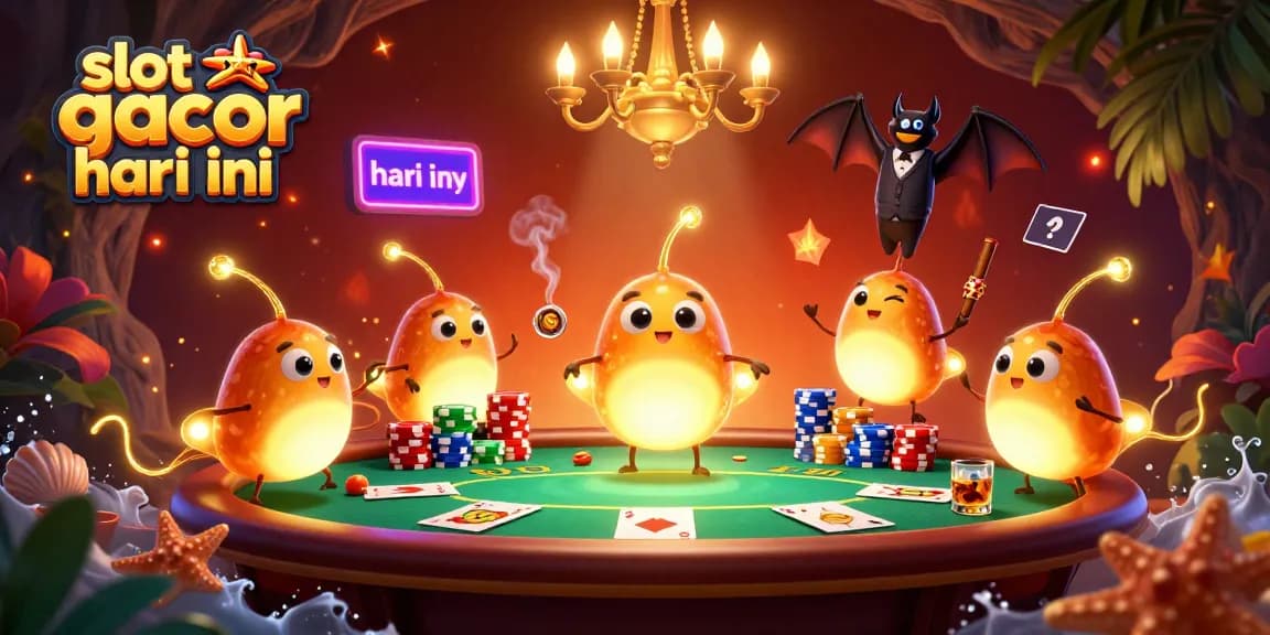 Experience the excitement of slot gacor hari ini with luminous glowworms and a unique casino lighting setup.