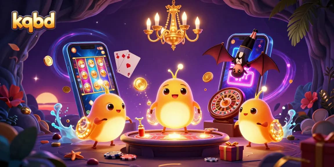 Light up your gaming experience with kqbd's vibrant cave casino illustration filled with glowing elements.