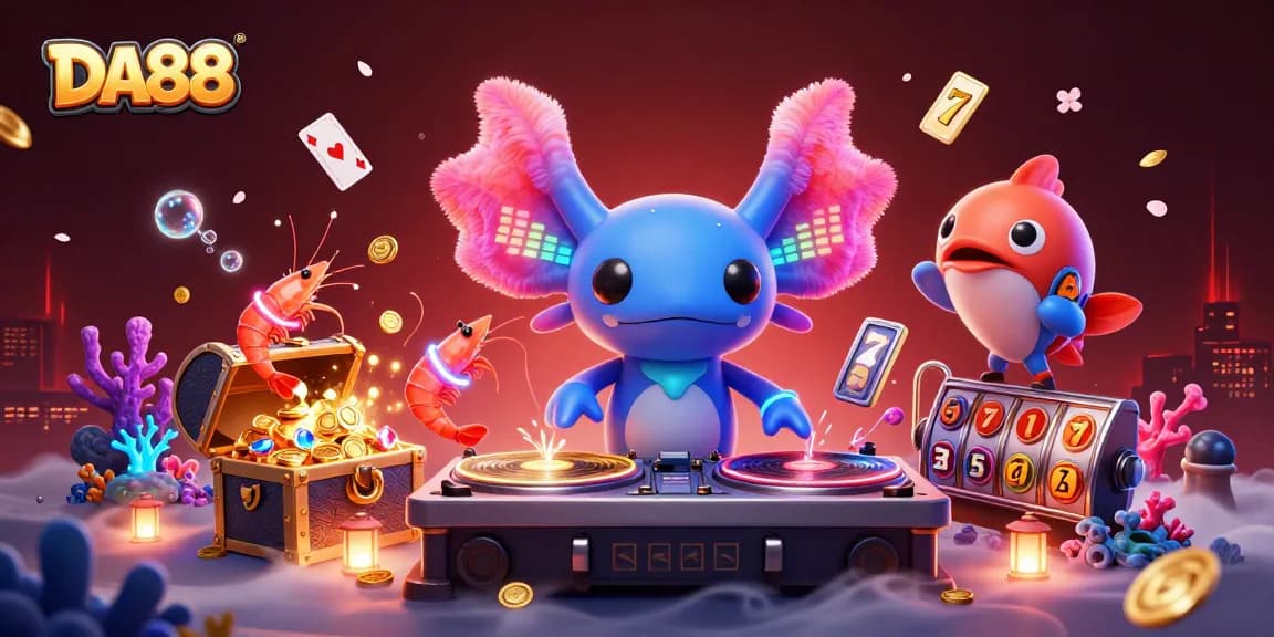 DA88 spins vibrant slots and jackpot action in a lively underwater casino scene