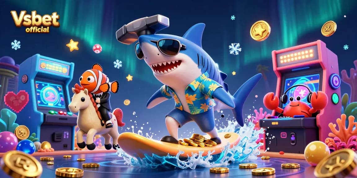 Join the excitement at Vsbet official with our 3D casino illustration featuring vibrant elements and characters.