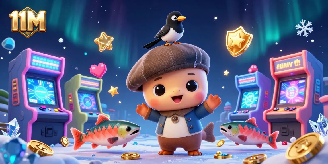 Engage with 11M while exploring vibrant casino elements in an enchanting scene.