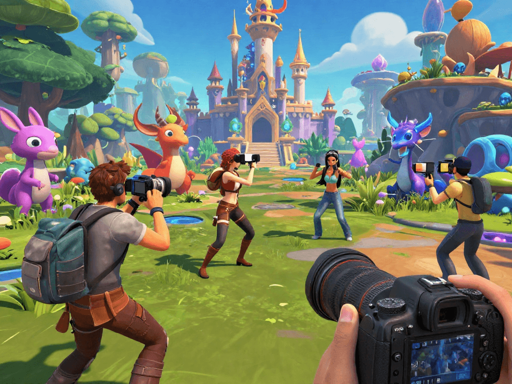 Explore exciting sex games in vibrant 3D fantasy landscapes with diverse characters engaging in interactive gameplay.