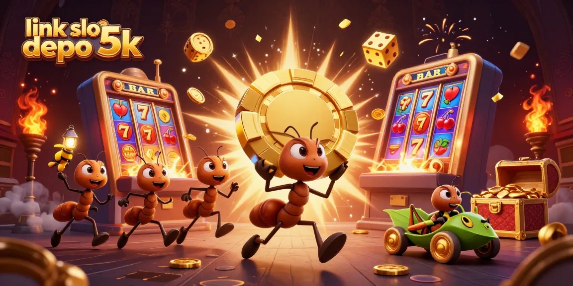 Experience excitement with link slot depo 5k featuring dynamic 3D casino illustrations of gameplay.