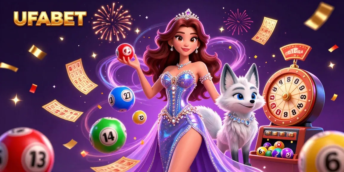 Experience UFABET's lively gaming atmosphere with a stunning 3D illustration depicting engaging casino elements and dynamic characters.
