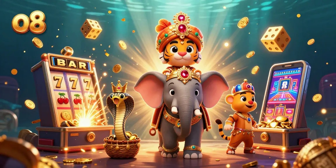 Experience excitement at O8 with 3D slot machines and vibrant casino elements in a thrilling gaming adventure.