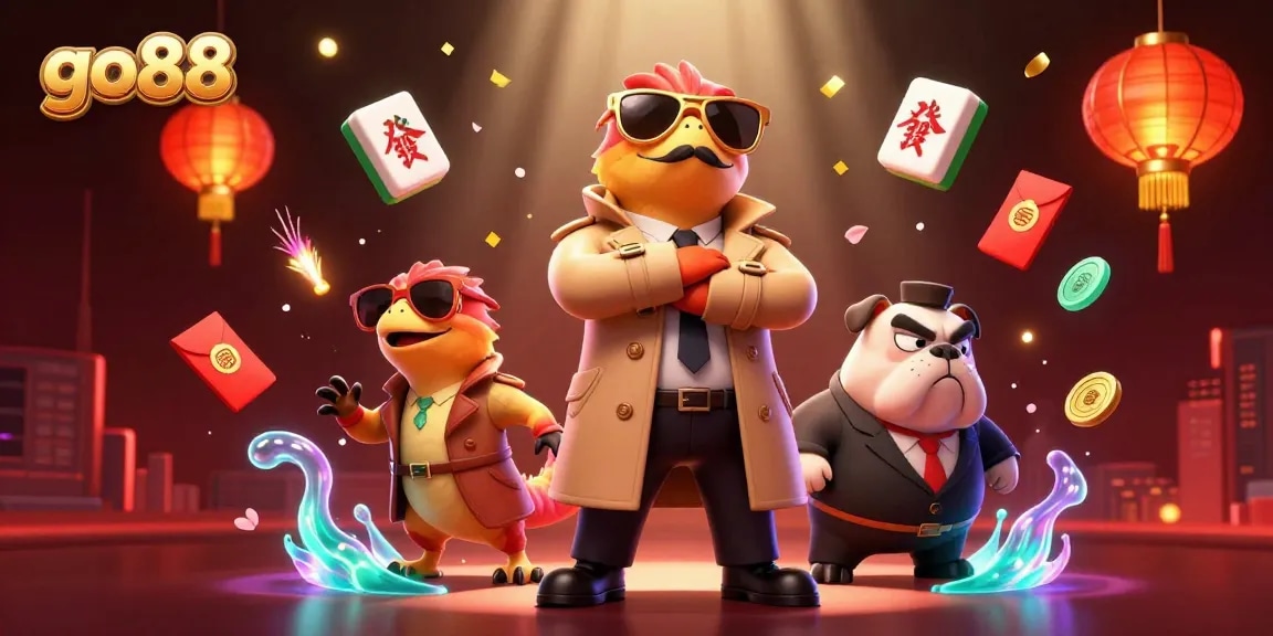 Experience high-stakes gaming at go88 with vibrant 3D characters and dynamic casino elements.