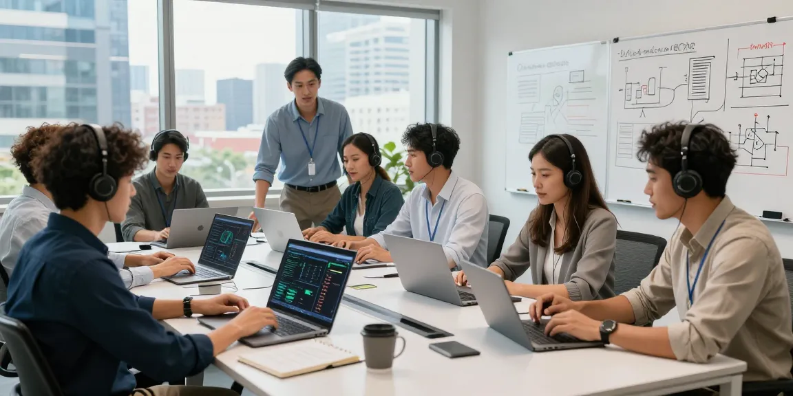 Engaging IT support team showcasing outsourced IT services London in a modern office.