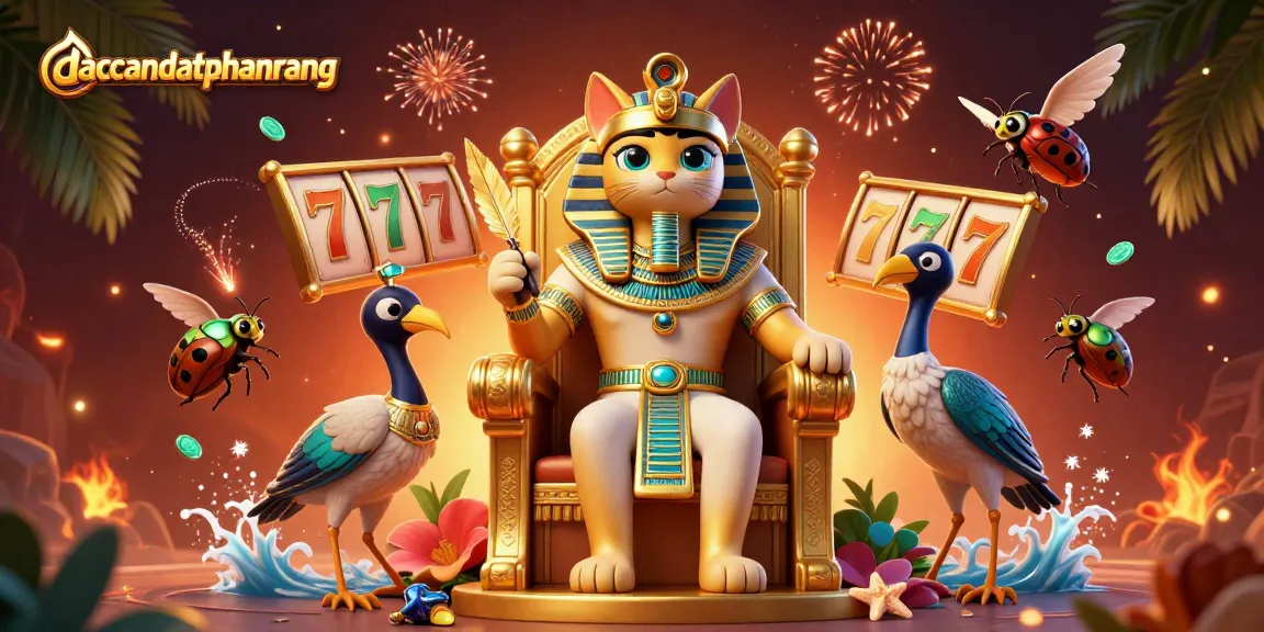 Engage with the dacsandatphanrang casino experience featuring dynamic slot reels and vibrant 3D characters.