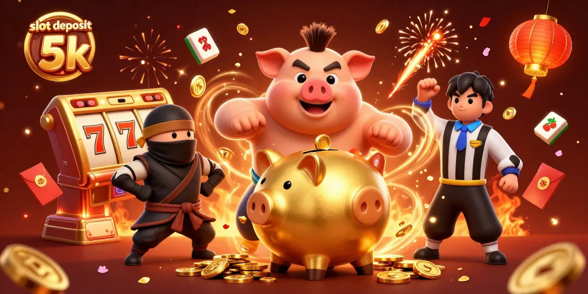 Experience winning action in the slot deposit 5k dynamic casino scene with festive elements.