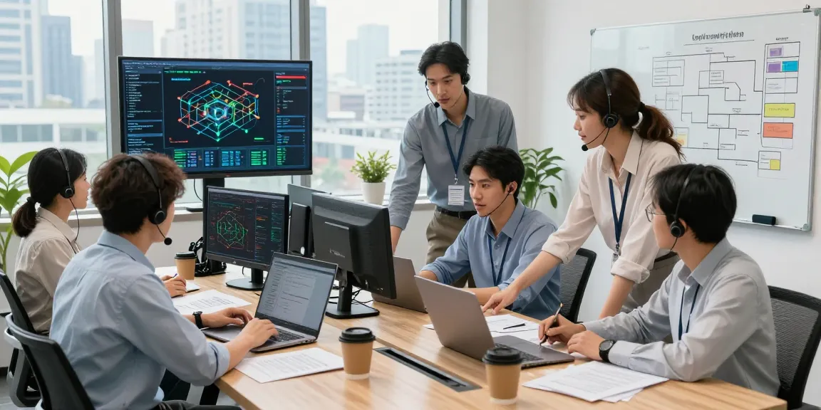 Collaborative IT support team engaged in problem-solving, representing effective it support businesses.