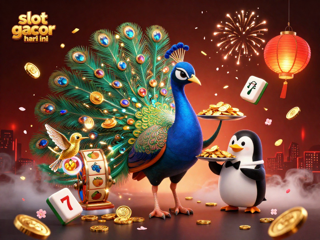 Play slot gacor hari ini with vibrant casino-themed elements in a dynamic 3D illustration.