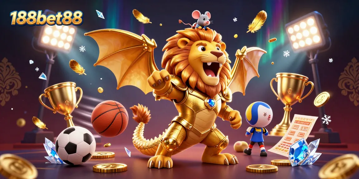 Experience thrilling sports action at 188bet88 with a vibrant 3D illustration showing dynamic gameplay.
