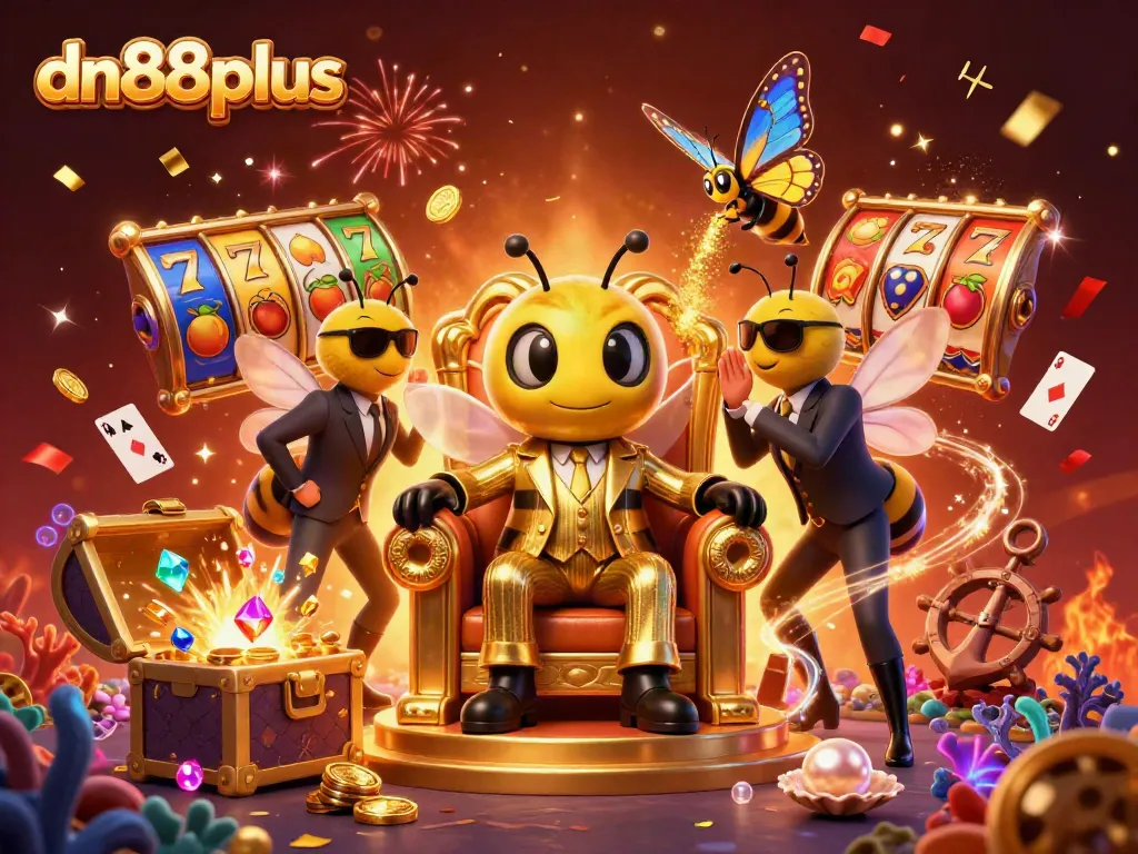 Engage with the thrilling world of dn88plus casino gaming amidst vibrant slot elements and lively characters.